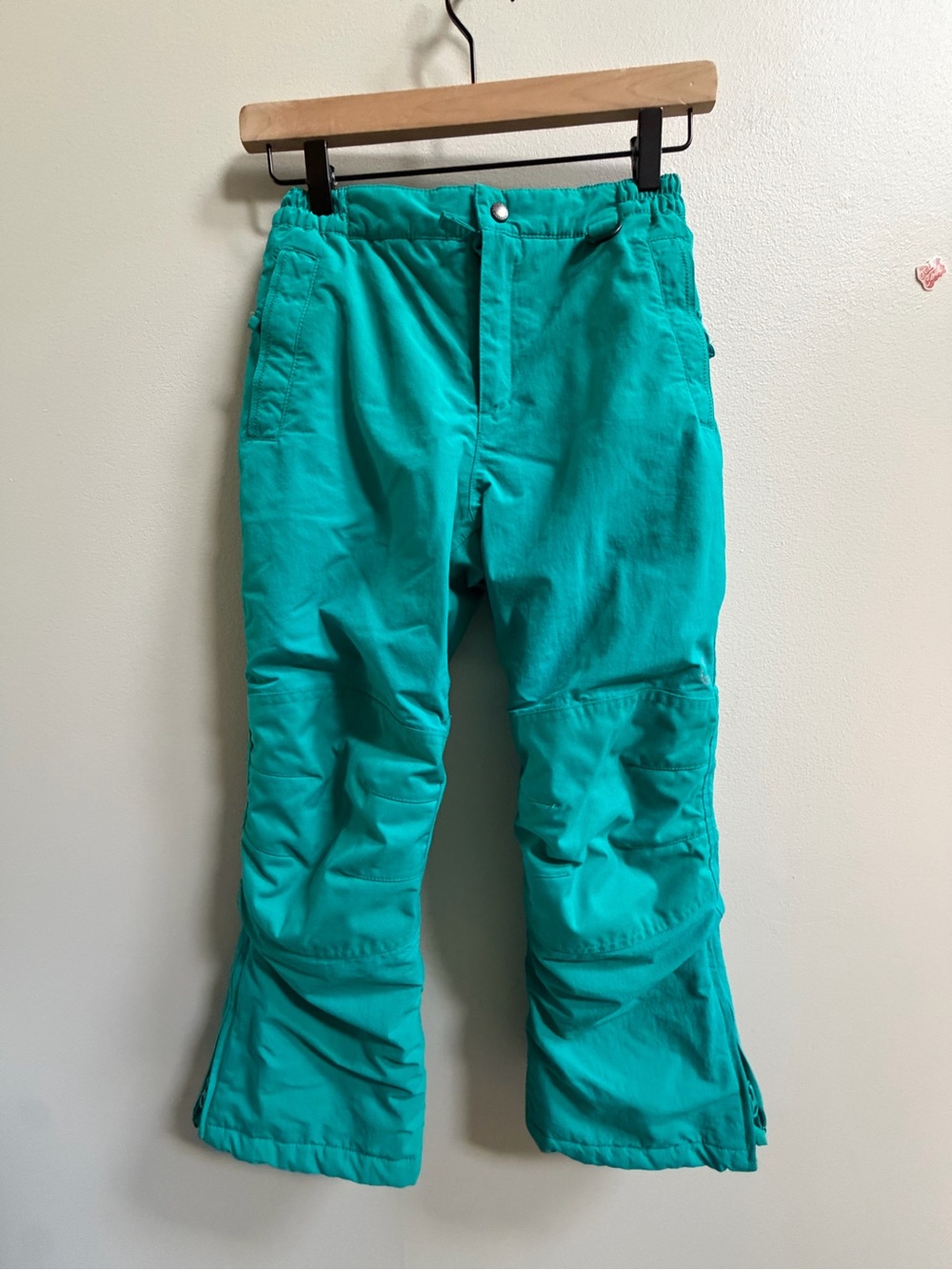 Lands’ End Squall Iron Knee Snow Pants Kids 8 Turquoise Waterproof Ski Winter